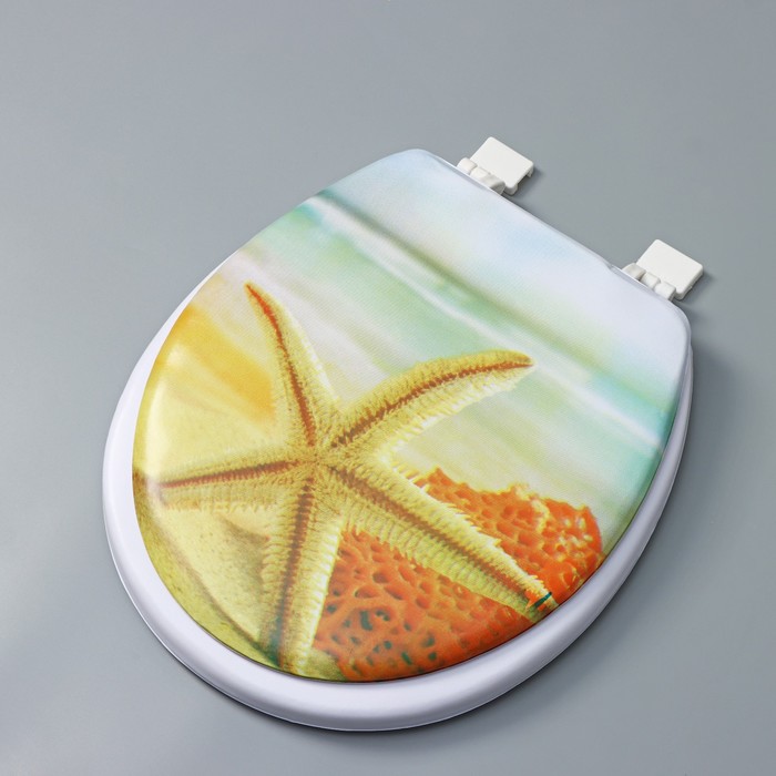 Сиденье для унитаза, мягкое "Пляж со звездой"
