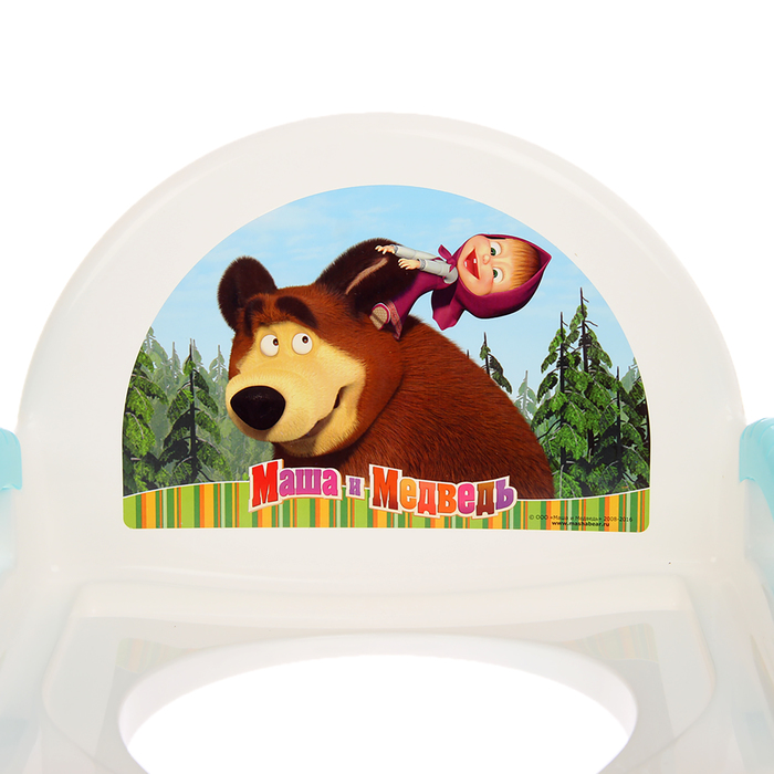 Горшок-стульчик «Маша и Медведь» с крышкой, цвет белый/голубой