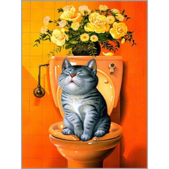 

Алмазная мозаика «Усатый умничка» 30×40 см, 35 цветов