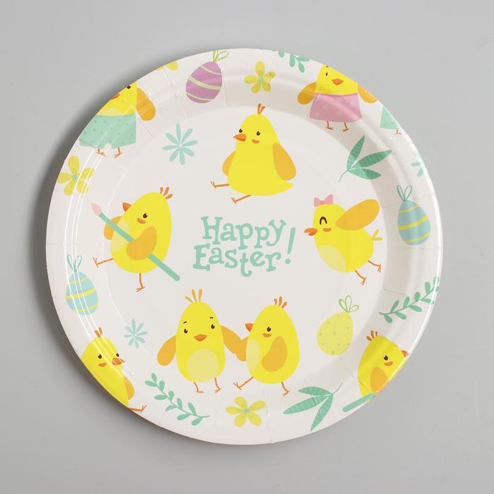 Тарелка бумажная «Счастливой Пасхи», цыплёнок, набор 6 шт.
