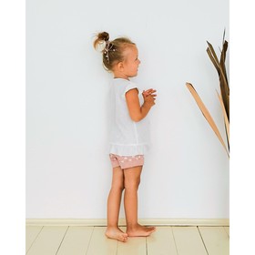 

Рубашка для девочки с коротким рукавом MINAKU: Cotton collection цвет белый, рост 104
