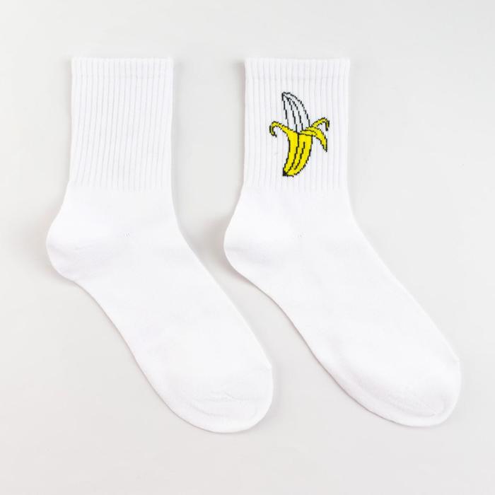 фото Носки женские «банан» цвет белый, размер 23-25 happy frensis