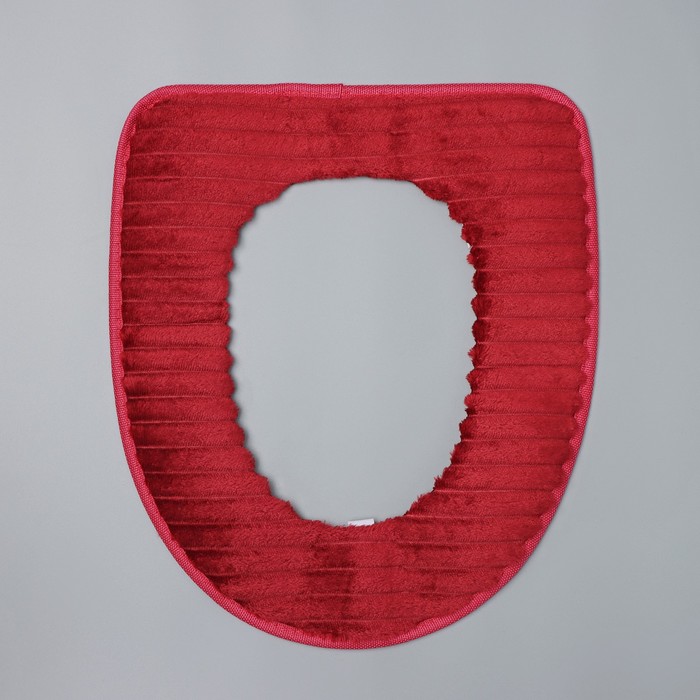 Чехол на сиденье для унитаза на липучках «Плюша», 37×42 см, цвет МИКС