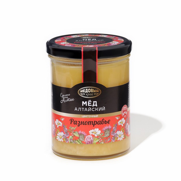 Мёд алтайский «Разнотравье» натуральный цветочный, 500 г мед медовая долина натуральный цветочное разнотравье 480 г