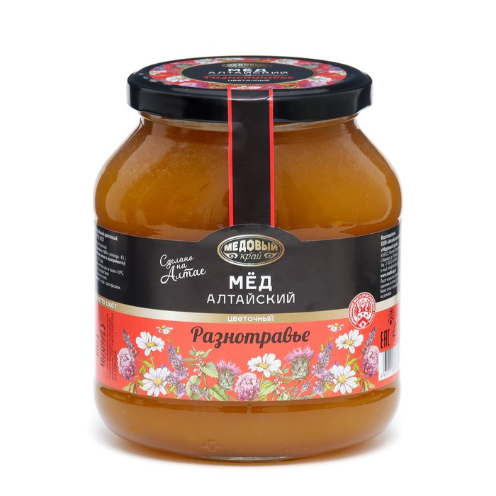 Мёд алтайский «Разнотравье» натуральный цветочный, 1000 г мёд алтайский гречишный натуральный цветочный 1000 г