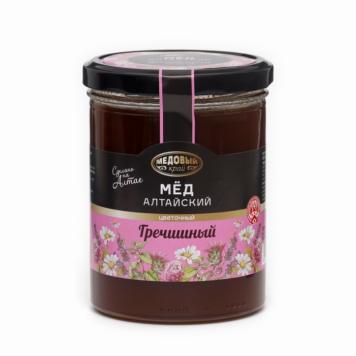 мёд натуральный цветочный кедровый бор гречишный 245 г Мёд алтайский гречишный, натуральный цветочный, 500 г