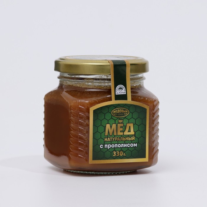 мед алтайский с ореховым ассорти 330 г Мёд алтайский с прополисом, 330 г
