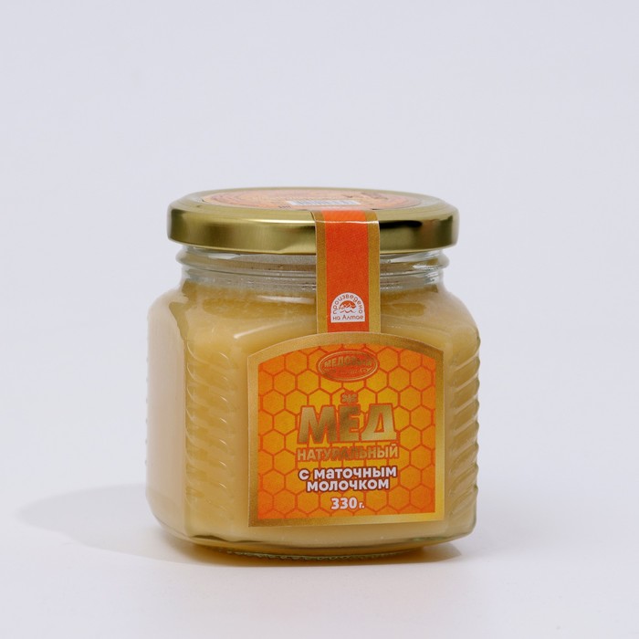 Мёд алтайский с маточным молочком, 330 г мёд алтайский с пантами марала 330 г