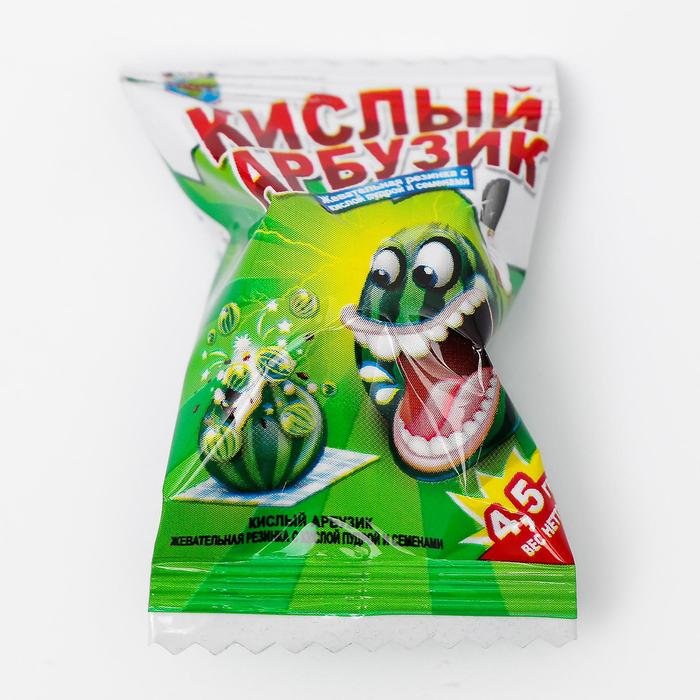 

Жевательная резинка "Кислый арбузик" с кислой пудрой и семенами, 4,5 г