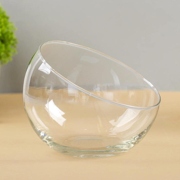 Ваза Анабель шаровая с косым резом d-12см; h-9.5см, 0,8л прозрачная ваза эвис анабель с косым резом стеклянная прозрачная 16x13 см