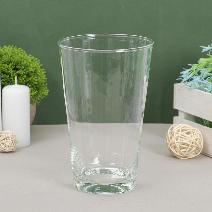 Ваза Коническая средняя 19х12х8см, 1,2л прозрачная ваза коническая hakbijl glass conical 50см