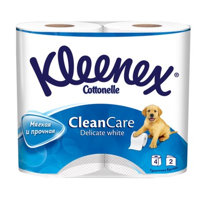 Туалетная бумага Kleenex Delicate White, 2 слоя, 4 рулона
