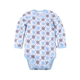 

Боди с длинным рукавом «Весёлая ферма», рост 80 см, цвет голубой