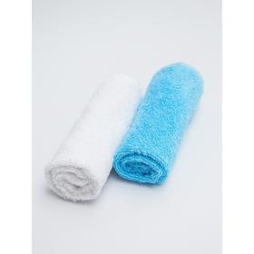Полотенце-салфетка для кормления Soft Care, размер 35x35 см, цвет белый, голубой, 2 шт. в наборе Ош
