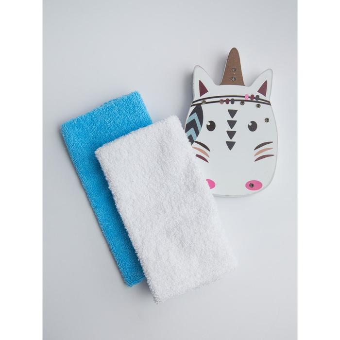 

Полотенце-салфетка для кормления Soft Care, размер 35x35 см, цвет белый, голубой, 2 шт. в наборе