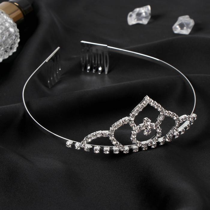 фото Диадема для волос "аделина" обручальное кольцо, 4 см, серебро