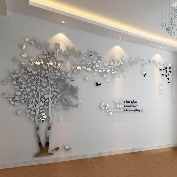 Наклейки интерьерные Дерево, зеркальные, декор на стену, панно 200 х 400 см