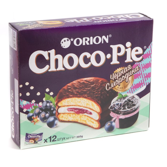 

Печенье Choco Pie 360г/12шт*30г/Черная смородина/Orion