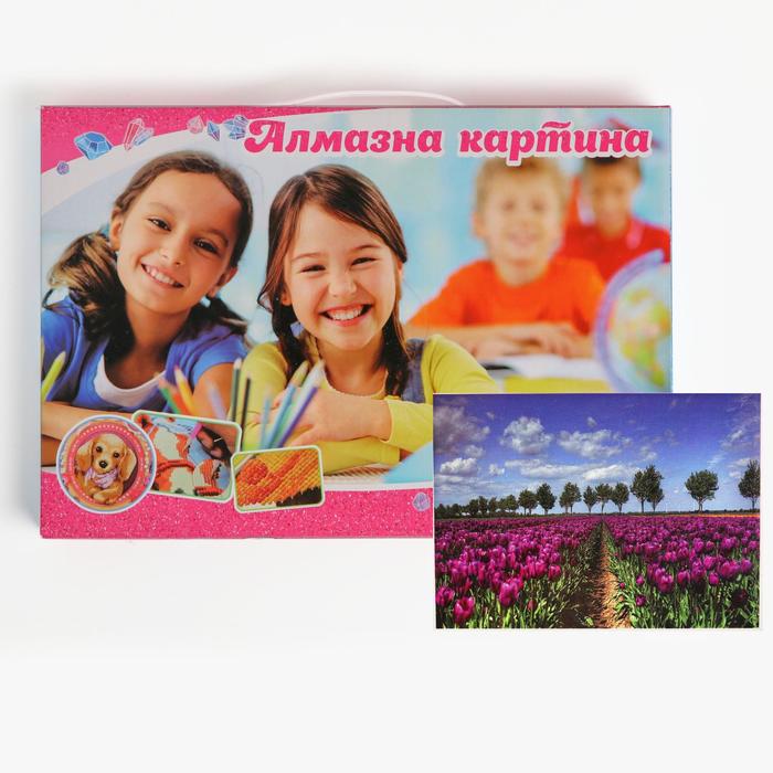 

Алмазная мозаика с подрамником, полное заполнение, 20 × 30 см «Поле цвета фуксия»