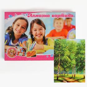 

Алмазная мозаика с подрамником, полное заполнение, 20 × 30 см «Берёзки»