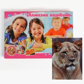 

Алмазная мозаика с подрамником, полное заполнение, 20 × 30 см «Львица»