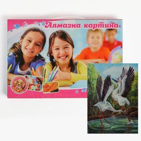 

Алмазная мозаика с подрамником, полное заполнение, 20 × 30 см «Аисты»