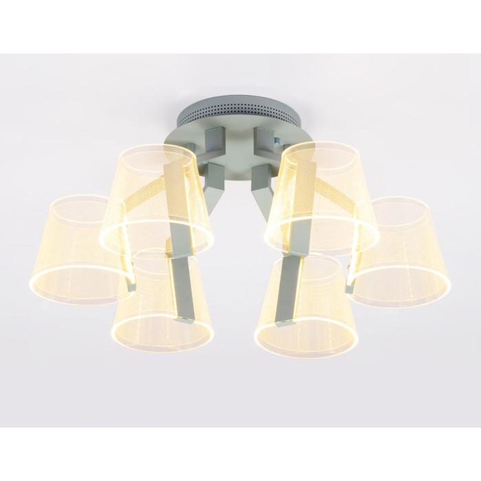 

Люстра Ambrella light Original, 6x12Вт LED, 5400лм, 3000-6400K, цвет серый, песок с ПДУ