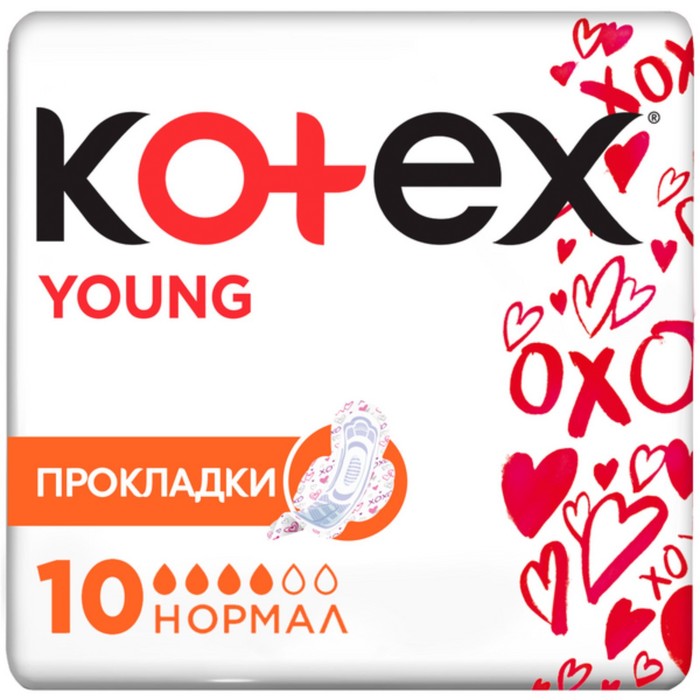 фото Прокладки «kotex» young normal для девочек, 10 шт/уп