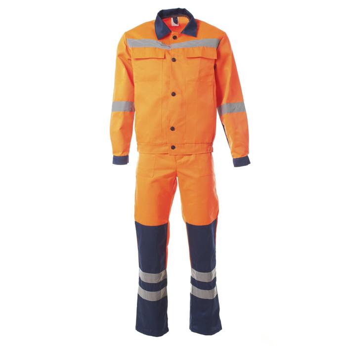 фото Костюм дорожника летний «магистраль» куртка, п/к, цвет оранжевый/синий, размер 48-50/170-176 спрут