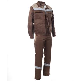 

Костюм летний «ОПТИМАЛ» с СОП, куртка+п/комбинезон, хлопок/полиэстер, цвет коричневый, размер 52-54/170-176
