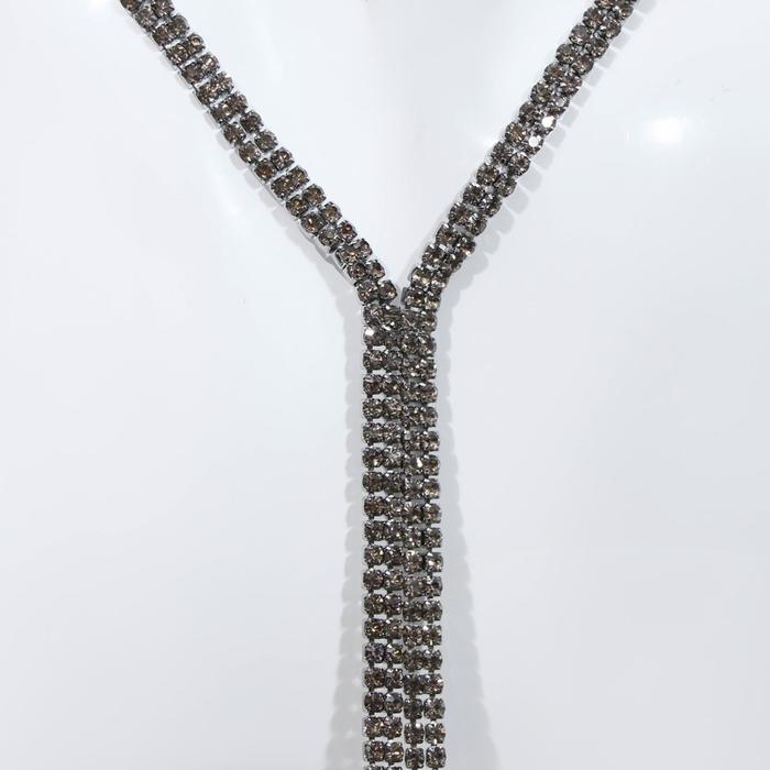 

Колье "Нить" классика, цвет серый, 66 см