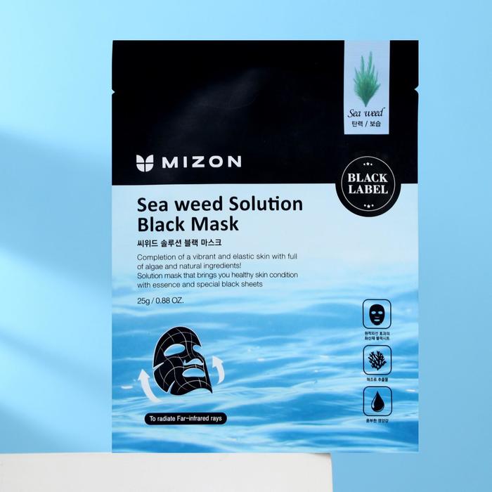 

Тканевая маска для лица MIZON Sea Weed Solution Black Mask с морскими водорослями, 25 г