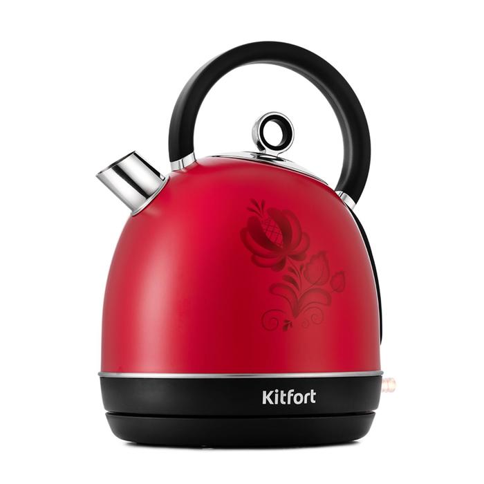 Чайник электрический Kitfort КТ-6117-2, металл, 1.7 л, 2200 Вт, красный