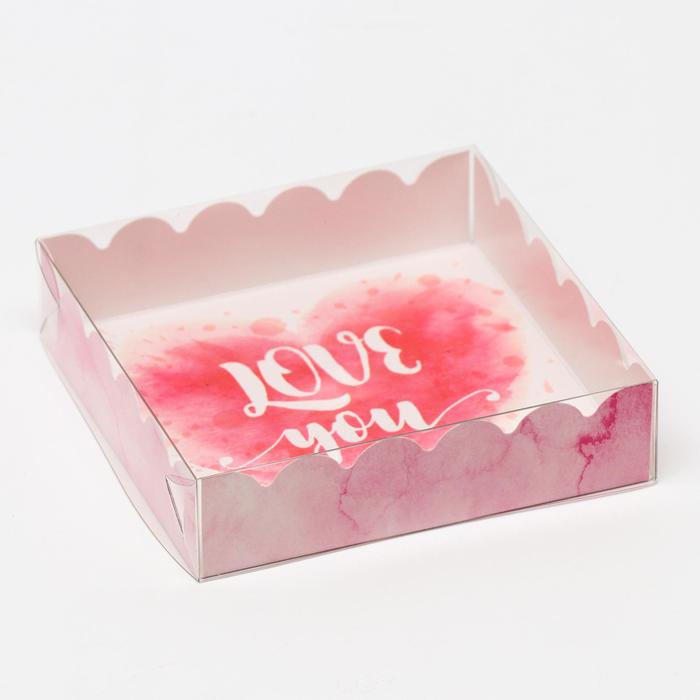 Коробочка для печенья с PVC крышкой, Любовь, 12 х 12 х 3 см