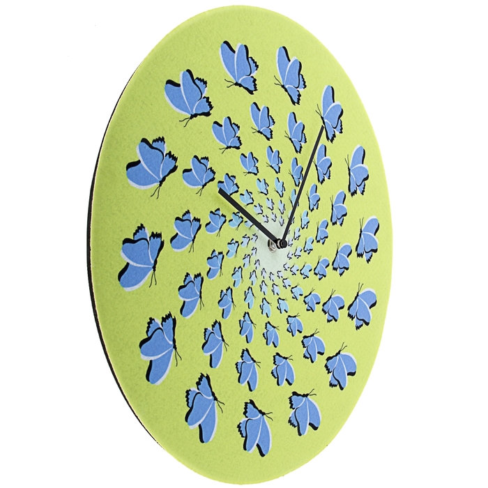 Часы настенные интерьерные "Серия Фетр. Гипноз. Бабочки", d=40 см