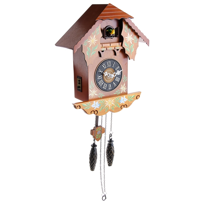 Часы настенные с кукушкой "Домик расписной", звук регулируется