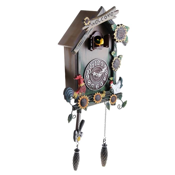 Часы настенные с кукушкой "Птичий двор"
