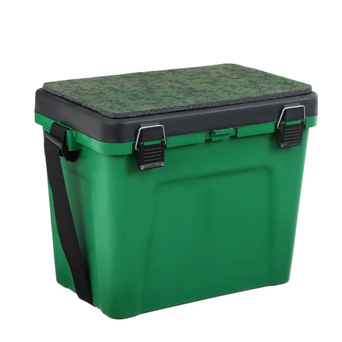 Ящик зимний, зеленый малый Три Кита, 4 отделения для приманок, 310 х 360 х 240