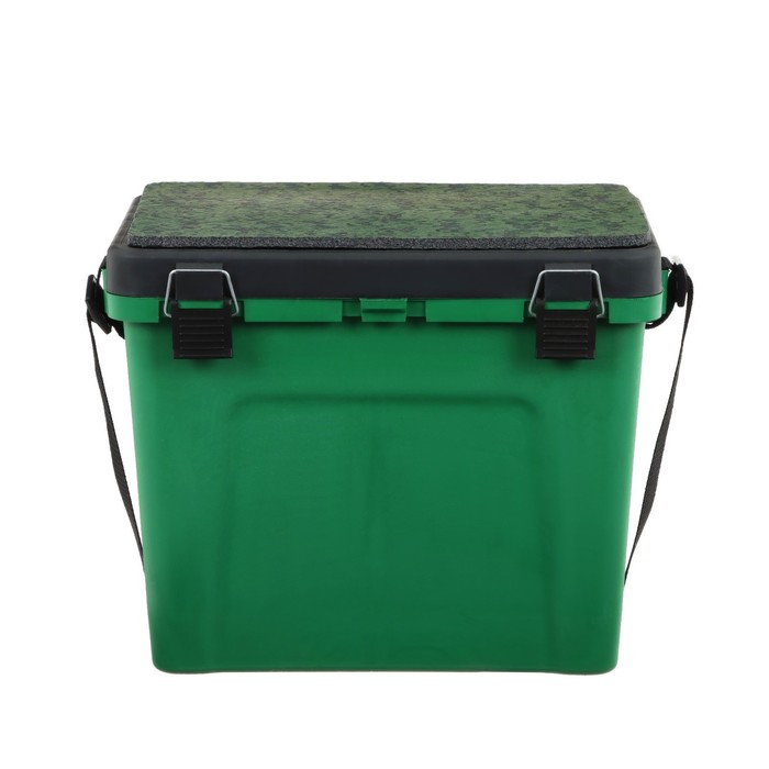 Ящик зимний малый «Три кита» 310 × 360 × 240, 4 отделения для приманок, цвет зелёный
