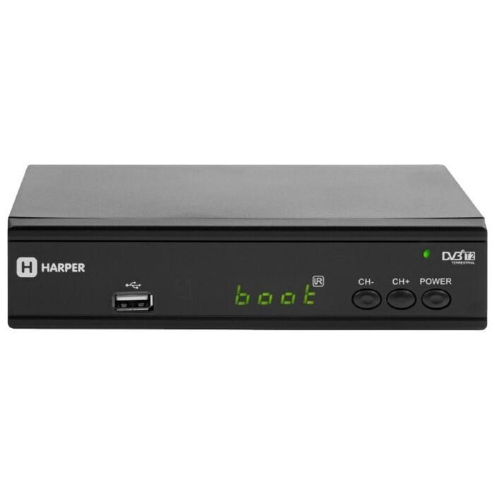

Приставка для цифрового ТВ HARPER HDT2-2030, FullHD, DVB-T2, HDMI, RCA, USB, черная