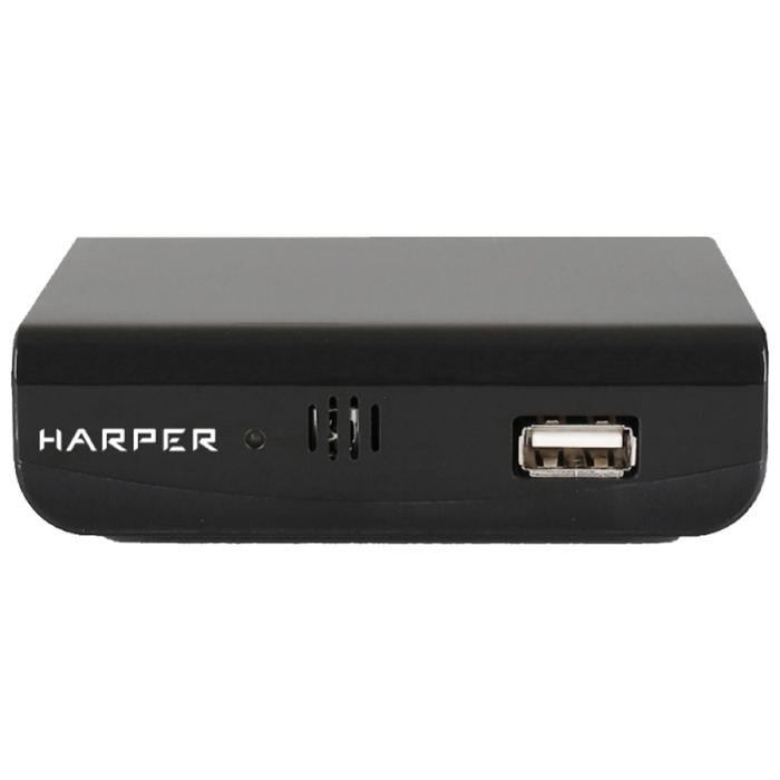 Приставка для цифрового ТВ HARPER HDT2-1030, FullHD, DVB-T2, HDMI, USB, черная приставка смарт тв harper abx 332 3гб 32гб android 4k wi fi hdmi usb черная