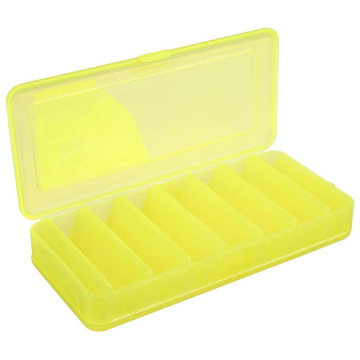 фото Коробка для воблеров и балансиров вб-1, цвет жёлтый, 2-сторонняя, 7+7 отделений, 190 × 85 × 35 мм три кита