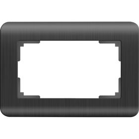 Рамка для двойной розетки WL12-Frame-01-DBL цвет графит рифленый, материал пластик