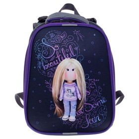 

Рюкзак каркасный Stavia, 38 х 30 х 16 см, эргономичная спинка, "Тильда", чёрный/розовый/серый