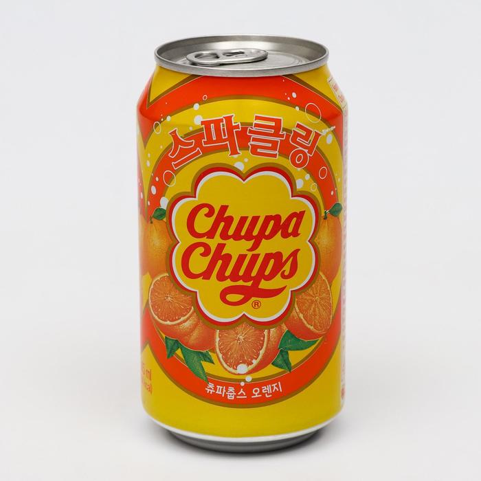 Газированный напиток Chupa Chups «‎Апельсин»‎, 345 мл напиток газированный чупа чупс клубничный крем 345 мл