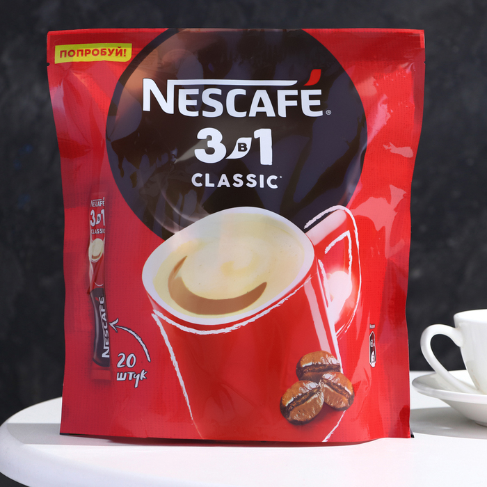 Кофе растворимый Nescafe 3 в 1, Strong, 20 х 14,5 г