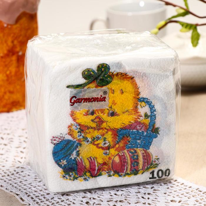 

Салфетки бумажные «Гармония цвета. Цыплёнок с корзинкой», 24*24 см, 100 шт.