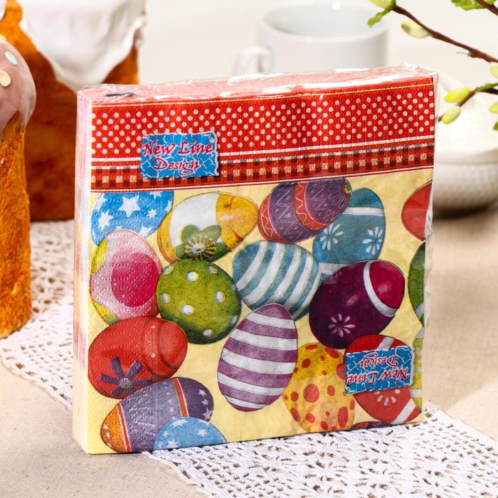 

Салфетки бумажные New Line DESIGN «Яйца кант», 3 слоя, 33*33 см, 20 шт.