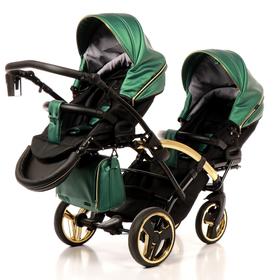

Коляска Junama fluo line duo slim, 2 в 1, для двойни, цвет чёрный