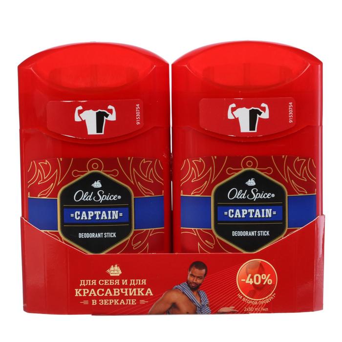 

Твёрдый дезодорант Old Spice Captain, 2 шт. по 50 мл